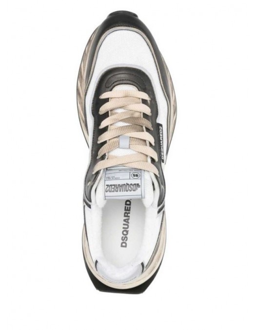 SNEAKERS DSQUARED2, Sprinter Sneakers, Alb si Negru - SNM0401Y7708184M2713