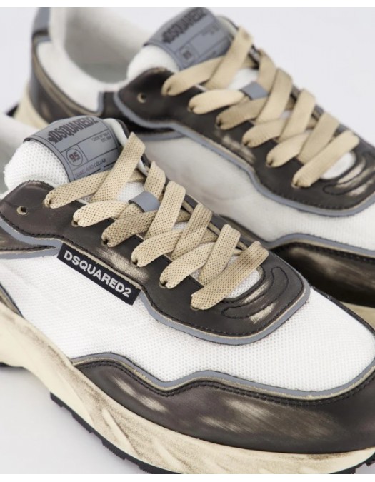 SNEAKERS DSQUARED2, Sprinter Sneakers, Alb si Negru - SNM0401Y7708184M2713