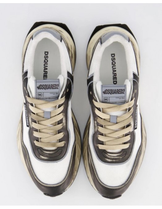 SNEAKERS DSQUARED2, Sprinter Sneakers, Alb si Negru - SNM0401Y7708184M2713