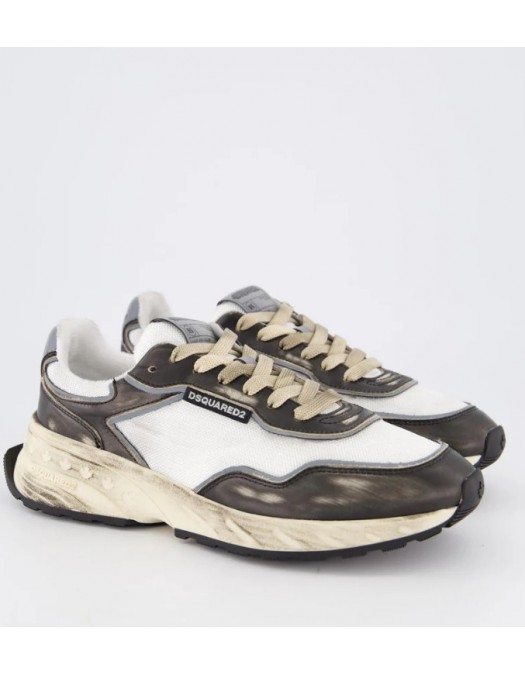 SNEAKERS DSQUARED2, Sprinter Sneakers, Alb si Negru - SNM0401Y7708184M2713