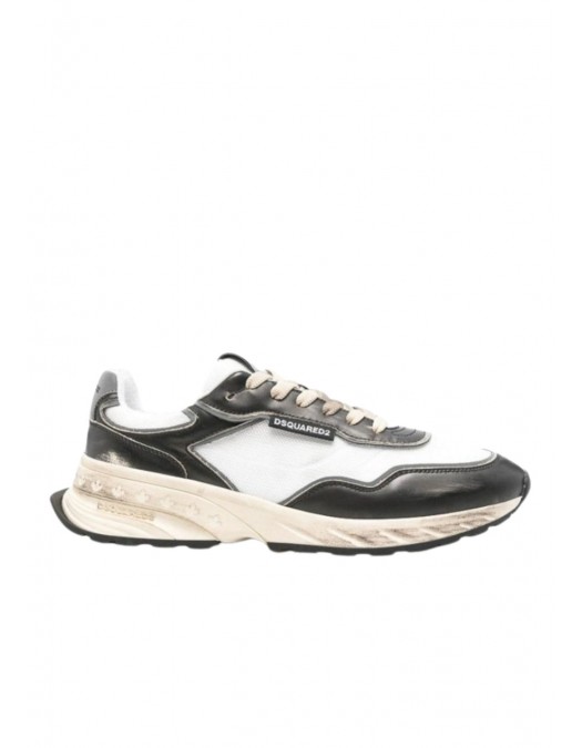 SNEAKERS DSQUARED2, Sprinter Sneakers, Alb si Negru - SNM0401Y7708184M2713