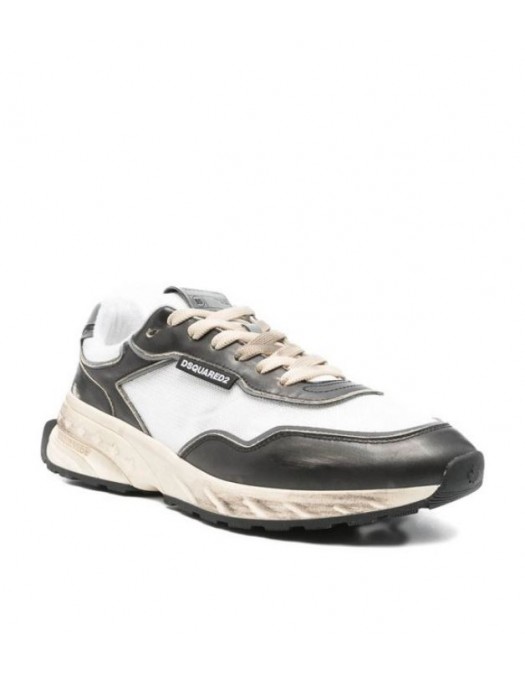 SNEAKERS DSQUARED2, Sprinter Sneakers, Alb si Negru - SNM0401Y7708184M2713
