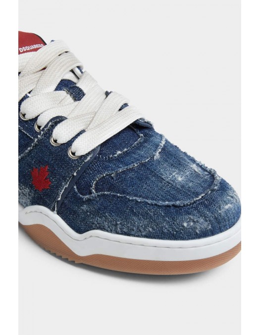 Sneakers DSQUARED2, Spiker, Vintage Denim, Low Top, Dark Blue - SNM0405101081913096