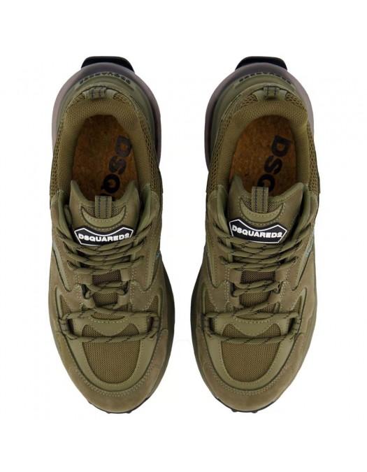 Sneakers DSQUARED2, Low Top, Bubble Design, Army, Kaki - SNM041209704359M1845