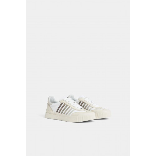 Sneakers DSQUARED2, New Jersey Design, Details, Low Top, White Sneakers DSQUARED2, New Jersey Design, Details, Low Top, White