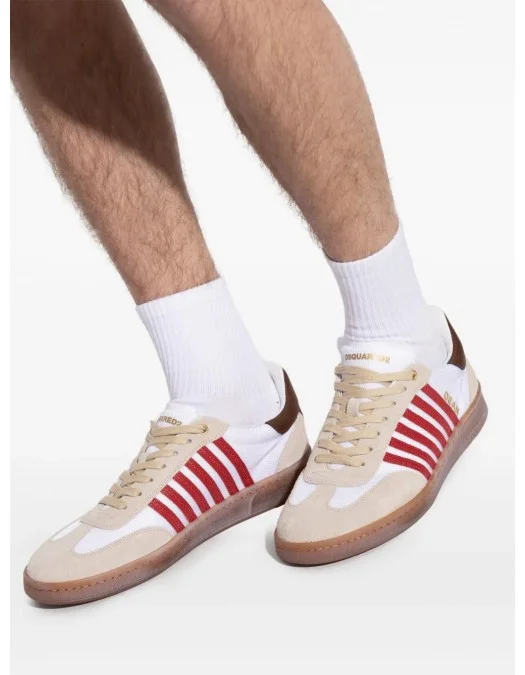 Sneakers DSQUARED2, Boxer Design, Red Details, White - SNM042616808283M4080 Sneakers DSQUARED2, Boxer Design, Red Details, White - SNM042616808283M4080