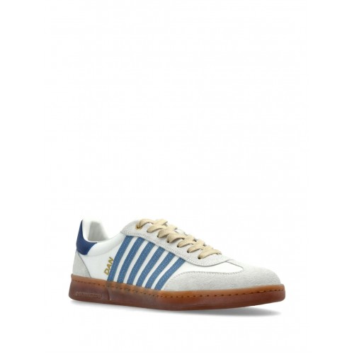 Sneakers DSQUARED2, Boxer Design, Blue Details, White Sneakers DSQUARED2, Boxer Design, Blue Details, White