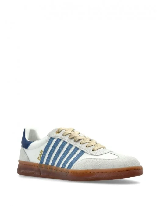 Sneakers DSQUARED2, Boxer Design, Blue Details, White - SNM042616808283M4082 Sneakers DSQUARED2, Boxer Design, Blue Details, White - SNM042616808283M4082
