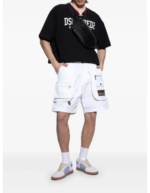 Sneakers DSQUARED2, Boxer Design, Blue Details, White - SNM042616808283M4082 Sneakers DSQUARED2, Boxer Design, Blue Details, White - SNM042616808283M4082