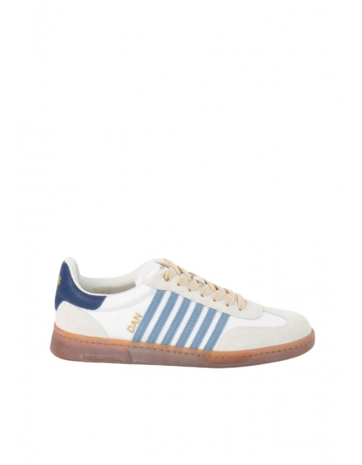 Sneakers DSQUARED2, Boxer Design, Blue Details, White - SNM042616808283M4082 Sneakers DSQUARED2, Boxer Design, Blue Details, White - SNM042616808283M4082