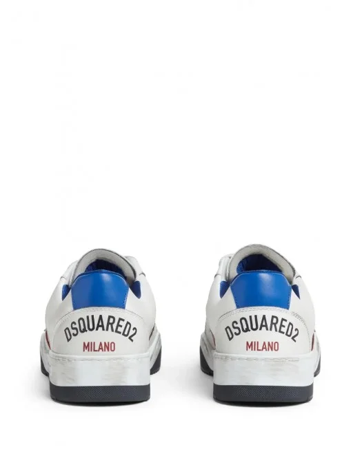 Sneakers DSQUARED2, Panelled Design, Red Details, White - SNM042801508287M2044 Sneakers DSQUARED2, Panelled Design, Red Details, White - SNM042801508287M2044
