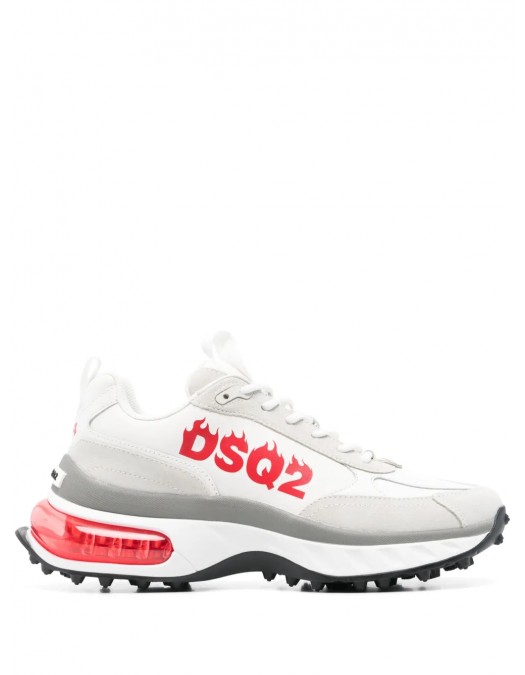 Sneakers DSQUARED2, Bubble Design, Red Details, White - SNM043823807426M1747