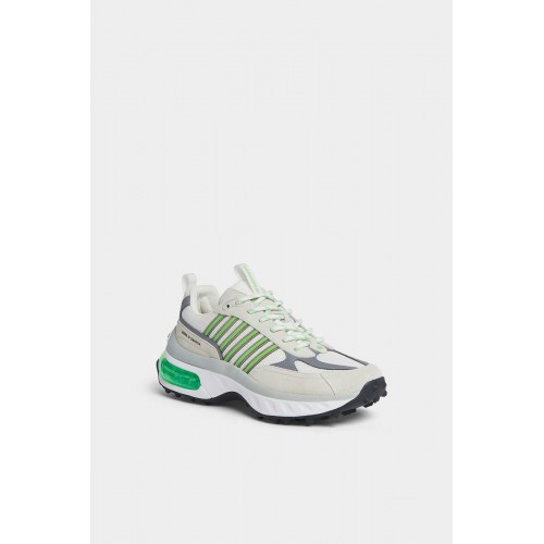 Sneakers DSQUARED2, Bubble Design, Green Details, Grey Sneakers DSQUARED2, Bubble Design, Green Details, Grey