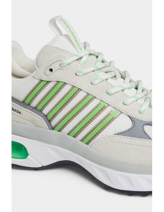 Sneakers DSQUARED2, Bubble Design, Green Details, Grey - SNM043823808317M1635