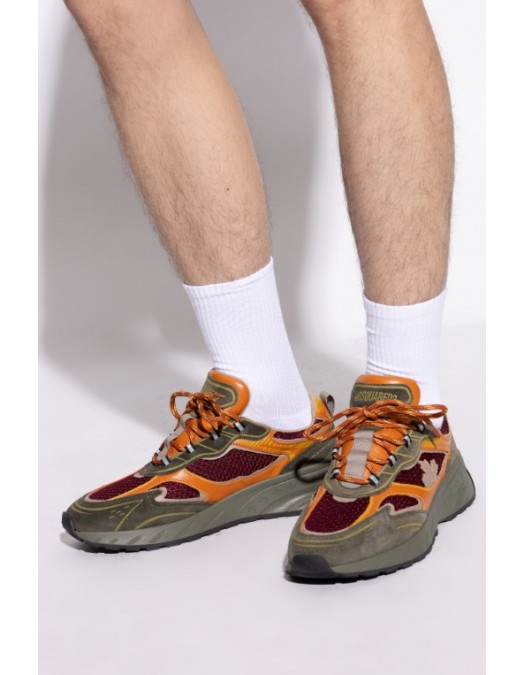 SNEAKERS DSQUARED2, Sprinter Sneakers, Kaki si Orange - SNM044423808446M4181