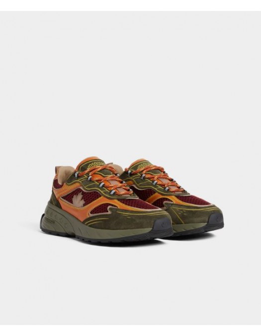 SNEAKERS DSQUARED2, Sprinter Sneakers, Kaki si Orange - SNM044423808446M4181