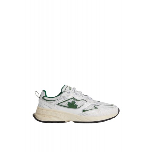SNEAKERS DSQUARED2, Sprinter Sneakers, Alb si verde SNEAKERS DSQUARED2, Sprinter Sneakers, Alb si verde