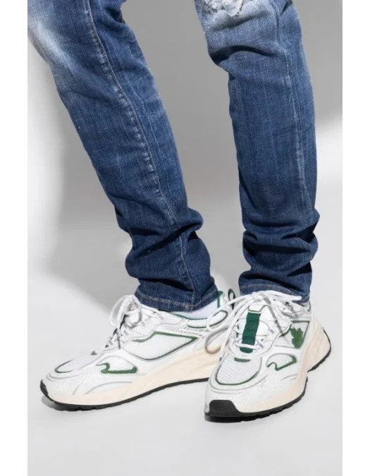SNEAKERS DSQUARED2, Sprinter Sneakers, Alb si verde