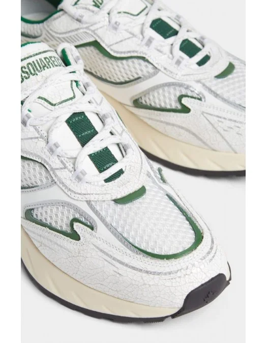 SNEAKERS DSQUARED2, Sprinter Sneakers, Alb si verde