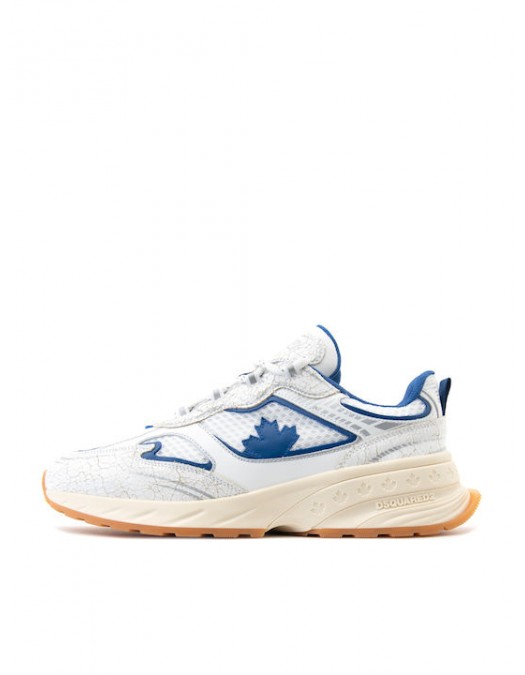 Sneakers DSQUARED2, Sprinter maple-detail sneakers, Alb si Albastru - SNM044443108445M4222