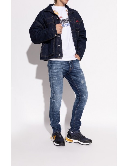 SNEAKERS DSQUARED2, Bubble, Sireturi logo, Bleumarin