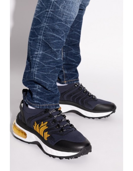SNEAKERS DSQUARED2, Bubble, Sireturi logo, Bleumarin