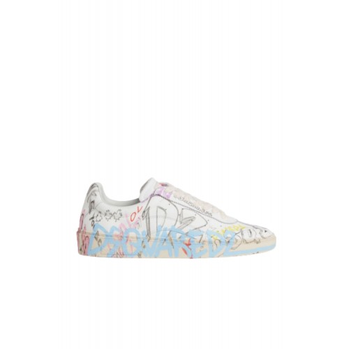 SNEAKERS DSQUARED2, Rider Sneakers, GRAFFITI Print SNEAKERS DSQUARED2, Rider Sneakers, GRAFFITI Print