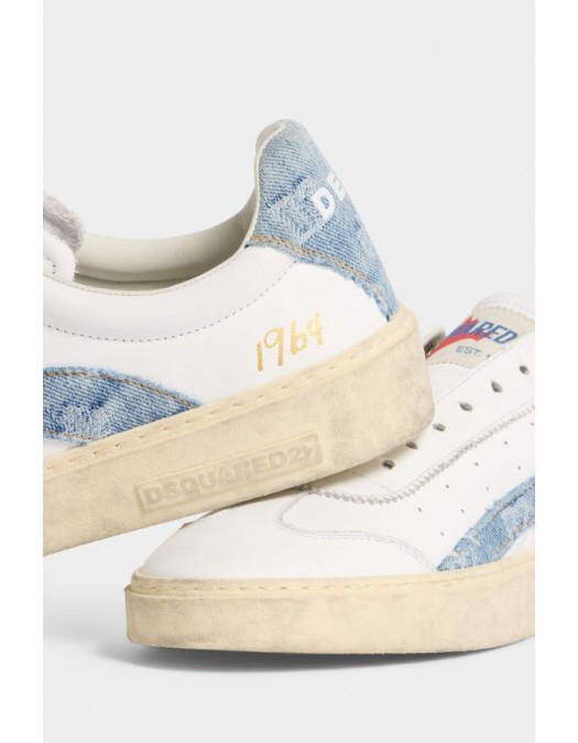 Sneakers DSQUARED2, Rider Sneakers, Denim Insert, Alb - SNM047111508754M4238