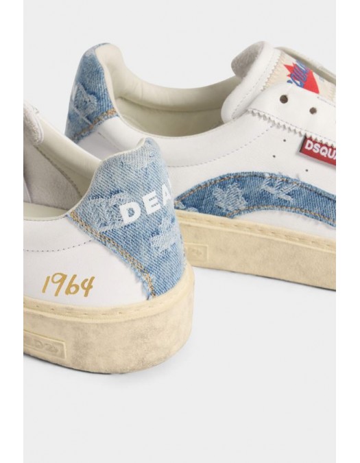 Sneakers DSQUARED2, Rider Sneakers, Denim Insert, Alb - SNM047111508754M4238