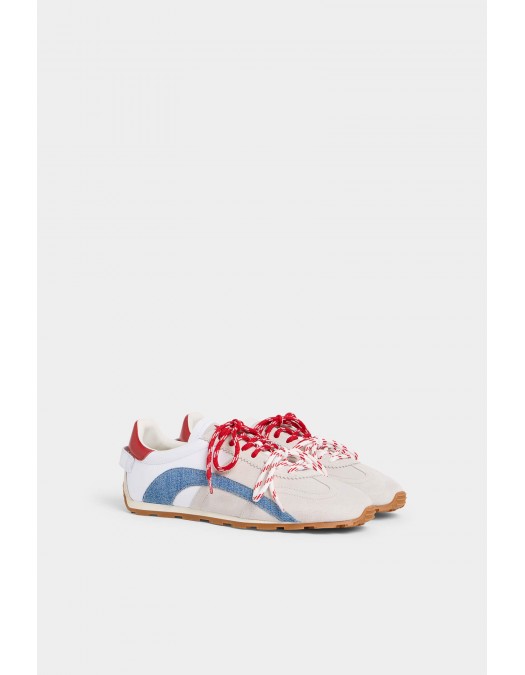 Sneakers DSQUARED2, DC-642, Cream and Blue - SNW033823808840M2887