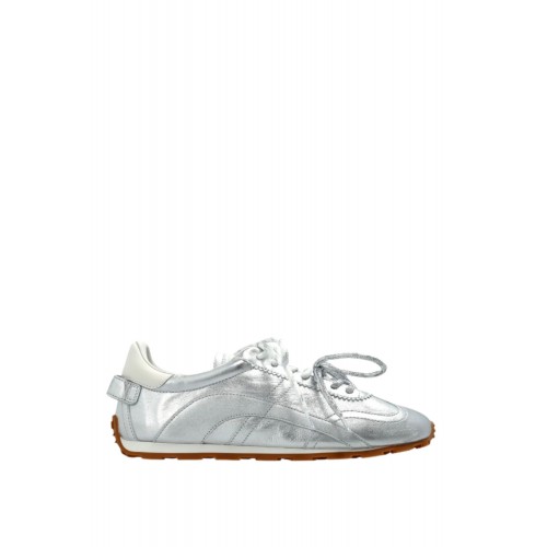Sneakers DSQUARED2, Metallic Lace-Up Sneakers, Argintiu