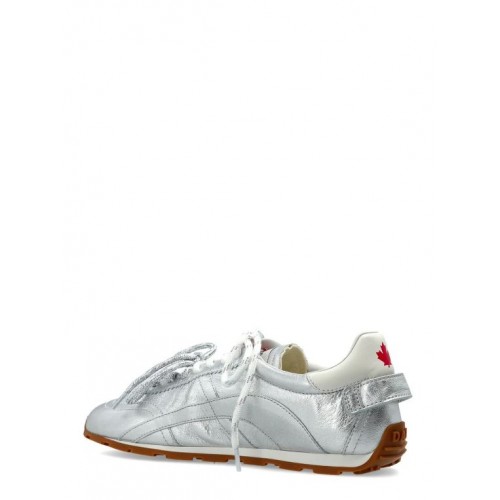 Sneakers DSQUARED2, Metallic Lace-Up Sneakers, Argintiu