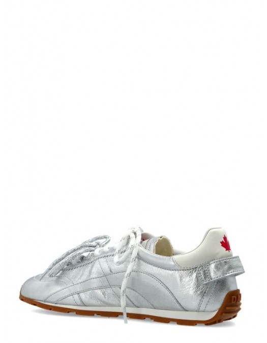 Sneakers DSQUARED2, Metallic Lace-Up Sneakers, Argintiu - SNW0338501088382137