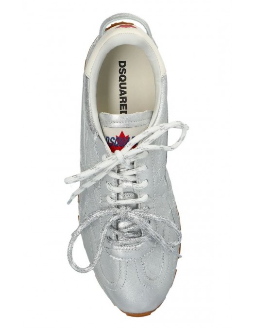 Sneakers DSQUARED2, Metallic Lace-Up Sneakers, Argintiu - SNW0338501088382137
