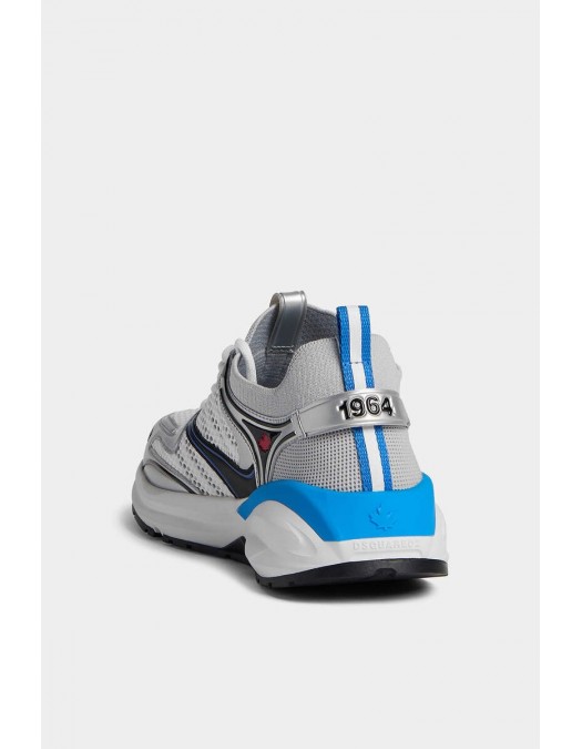 Sneakers DSQUARED2, Dash Design, Blue Details, Grey - SNW037608107972M1822