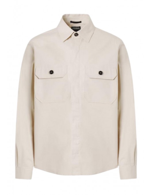 Camasa Zegna, Stretch Cotton, Cream - SOT8BUHV16A3N01