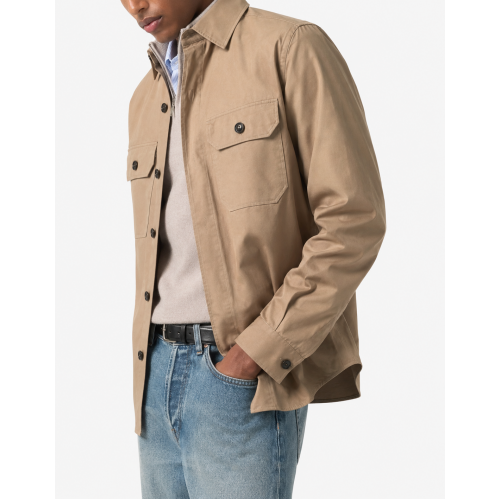 Camasa ZEGNA, flap-pocket overshirt, Brawn