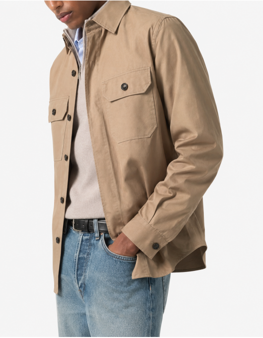 Camasa ZEGNA, flap-pocket overshirt, Brawn - SOT8BUHV16A3N03