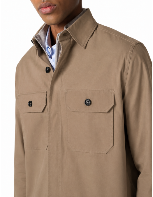Camasa ZEGNA, flap-pocket overshirt, Brawn - SOT8BUHV16A3N03