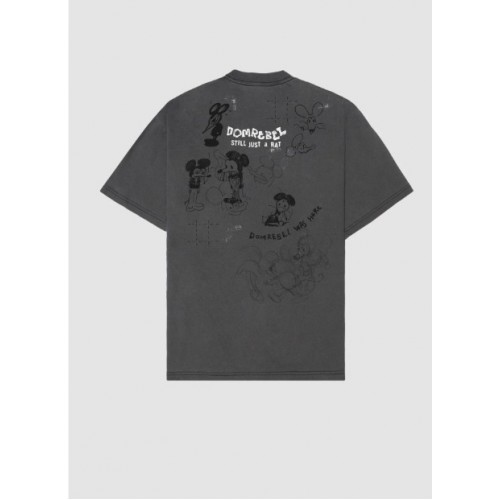 Tricou DOMREBEL, SPIT - T-SHIRT FADED BLACK