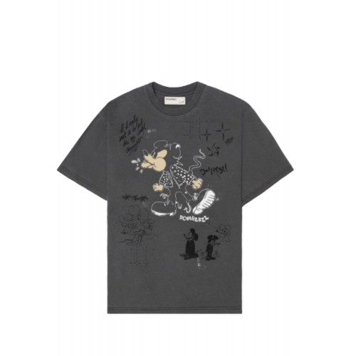 Tricou DOMREBEL, SPIT - T-SHIRT FADED BLACK