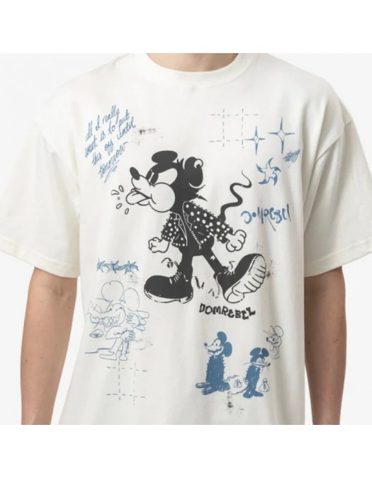 Tricou DOMREBEL, Spit T-Shirt White - SPITTSHIRTOLDWHITE