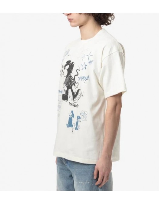 Tricou DOMREBEL, Spit T-Shirt White - SPITTSHIRTOLDWHITE