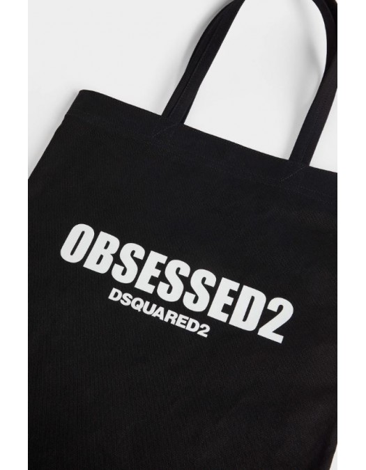 Geanta DSQUARED2, Obsessed2 Canvas Shopper, Negru - SPM0096003000012124