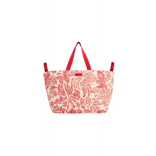 Geanta DSQUARED2, Rebel Hibiscus Tote Bag, Rosu