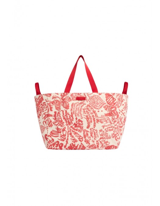 Geanta DSQUARED2, Rebel Hibiscus Tote Bag, Rosu - SPW011300308745M4236
