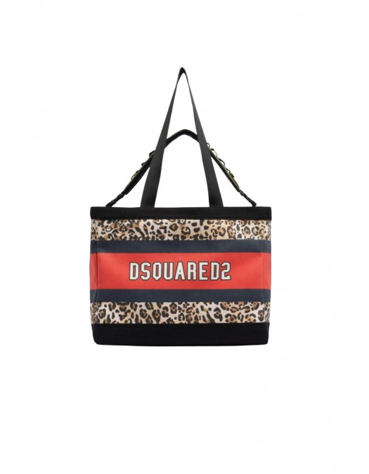Geanta DSQUARED2, Wild2 Tote Bag, Negru - SPW011800308873A003