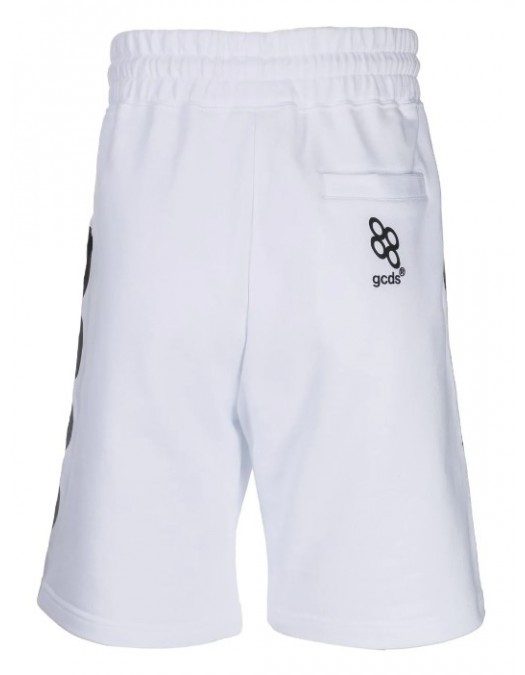 Pantaloni scurti GCDS, Chain Logo Band, White - SS23M30064901