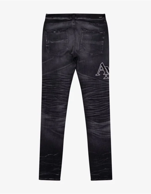 Jeans AMIRI,  Black Staggered Logo - SY1007FADEDBLACK