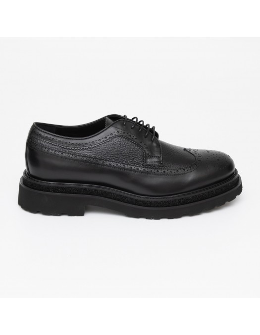 GNV Shoes, Brogue Style, Sturdy Sole Detail, Black - T39603NERO